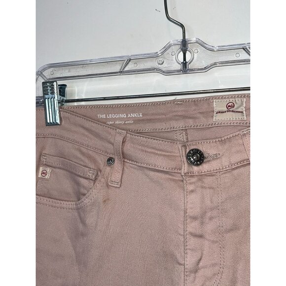 Ag Adriano Goldschmied Legging Ankle Super Skinny Raw Hem Jean MAUVE size  27 - Picture 6 of 11